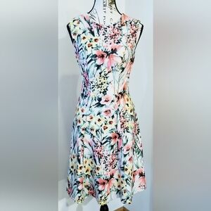 Tommy Hilfiger Floral Sleeveless Midi Dress Size 2 Prairie Cottagecore Botanical